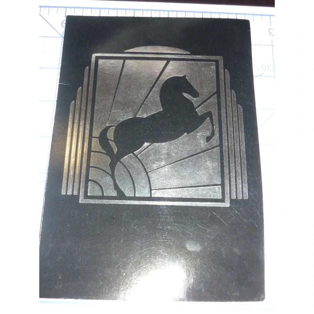Vintage Summertree Press Art Deco Horse Card Equus Ken Patrick‎ Hallmark Foil